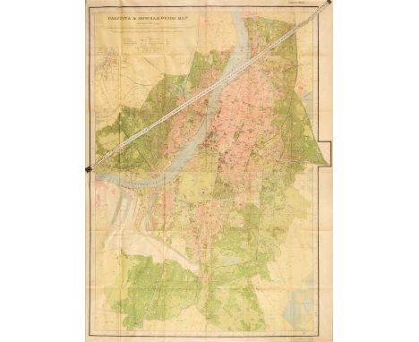 India. Gunter (Col. C. P. publisher), Calcutta &amp; Howrah Guide Map, published at the Survey of India Offices, Calcutta, 19