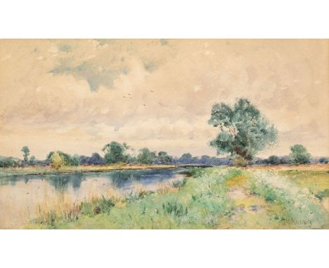 Macintosh (John M, 1847-1913). On the River Kennet, watercolour on paper, signed lower right, 15 x 24cm, mount aperture, fram
