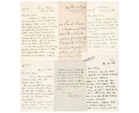 Cross (Richard Assheton, 1823-1914, 1st Viscount Cross). An archive of correspondence mostly addressed to Viscount Cross, lat