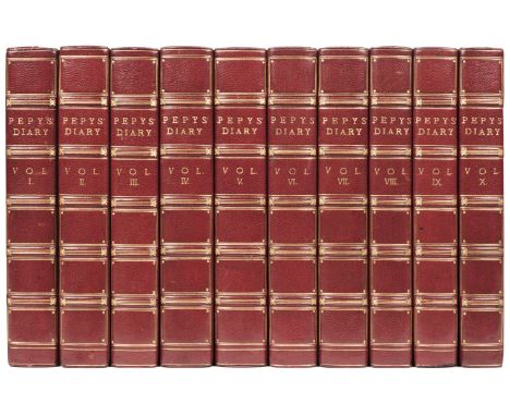 Pepys (Samuel). The Diary of Samuel Pepys ... edited with additions by Henry B. Wheatley, 10 volumes, London: George Bell &am