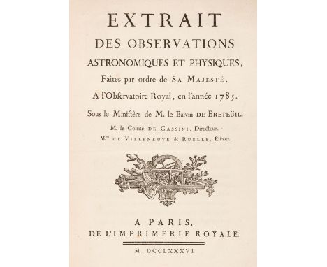 Cassini (Jean-Dominique, Comte de, 1748-1845). Extrait des Observations Astronomiques et Physiques faites par ordre de Sa Maj