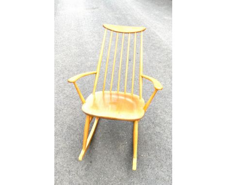 Ercol style rocking chair, overall height 34.5 inches