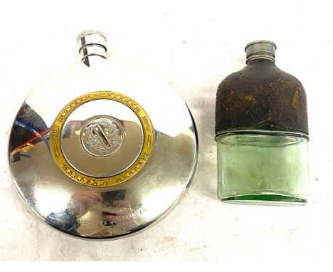 Two vintage hip flasks include The dalvey flask etc 