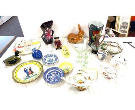 Large selection of miscellaneous includes wade pottery, Vases etc 