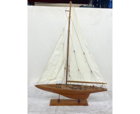 Vintage ships galleon model on stand, measures approx 26 inches tall 20 inches wide