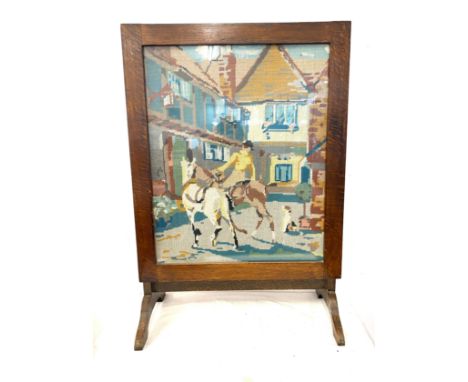Tapestry fire screen measures approx 30.5 inches tall 20.5 inches wide
