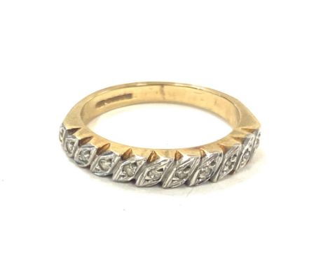 9ct gold and diamond half eternity ring, approximate weight 2.8g, ring size  M