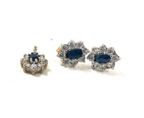 9ct gold earring and pendant set