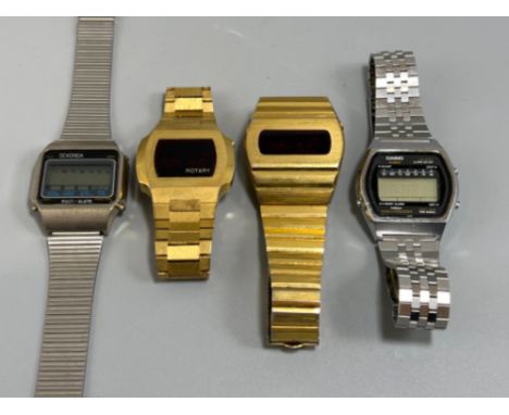4 digital watches including sekonda, Rotary and Casio 