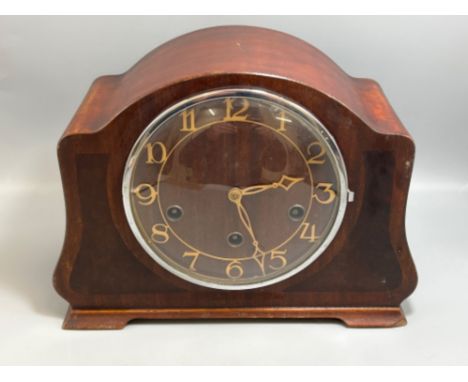 Large mahogany mantle clock 