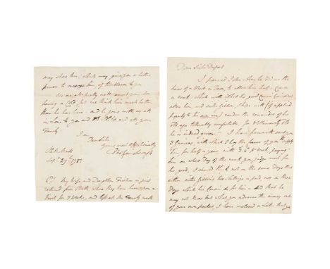 Gainsborough, Thomas (1727-1788) Autograph letter signed Addressed to his 'Sister Dupont' (Sarah), dated 29th September 1783,