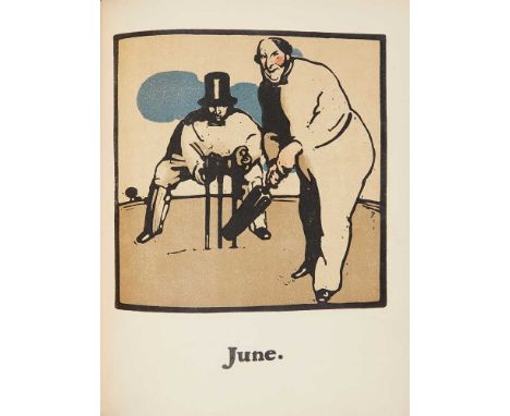 Nicholson, William - Rudyard Kipling Almanac of Twelve Sports London: William Heinemann, 1898. 4to, 12 illustrations by Nicho