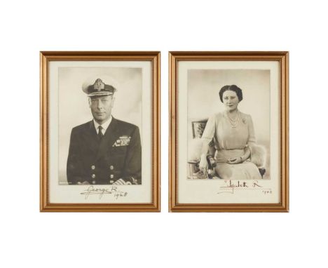 George VI, King of Great Britain and Ireland (1895-1952) &amp; Elizabeth (1900-2002), Queen Consort A pair of signed photogra