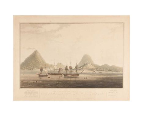 Indonesia View of the Island of Banda-Neira ... Captured by a Force landed from a Squadron under the Command of Captain Cole,