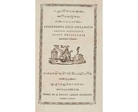 India - Malayalam printing Compendiosa legis explanatio omnibus Christianis scitu necessaria Malabarico idiomate [Title in Ma