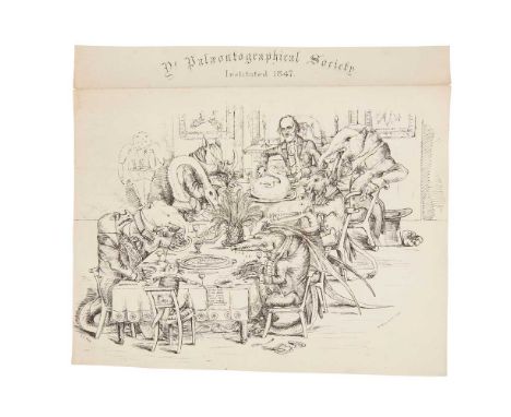 [Charles Darwin - Richard Owen] The Palaeontographical Society  Anniversary Dinner Menu, 17th April 1874, with dishes named a