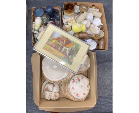 Three boxes of good vintage china.