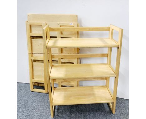 Three useful folding shelf units, H. 95cm.