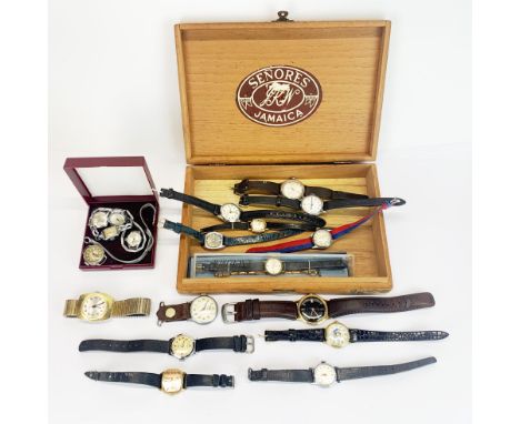 A group of mixed vintage wristwatches.