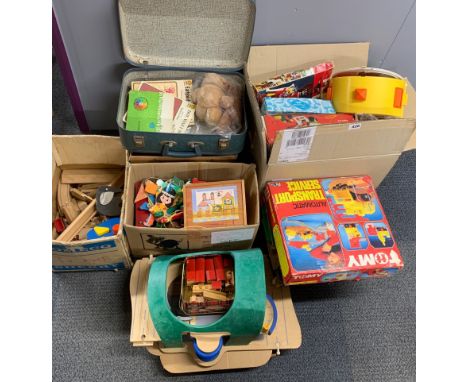 A large collection of vintage toys.