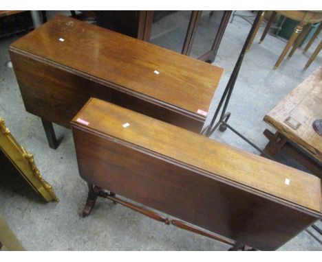 A Georgian mahogany gate leg table, together with a carver dining chair and a Victorian Sutherland table 