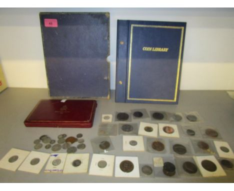 A collection of coins to include a Coin Library Album of pre-1947 and post-1947 Sixpences, Shillings, Florins and Two Shillin