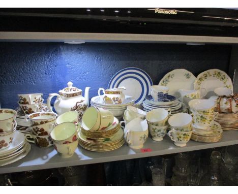 A quantity of mixed vintage tableware to include Myott Meakin ' Franciscon', Staffordshire 'Anniversary Rose', Royal Doulton 