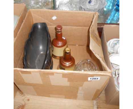 A box containing a quantity of assorted ceramic items including figurines, vases, etc.
