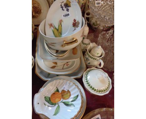 A quantity of Royal Worcester oven-to-table ware in the Evesham pattern - sold with a small quantity of Portmeirion Botanic G