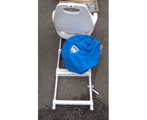 A quantity of boat jumble comprising helm seat, ladder and BBQ