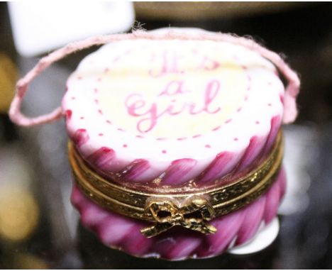 LIMOGES GIRL TRINKET BOX. Limoges 'its a gir'l trinket box ~ signed