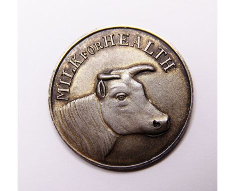 SILVER COMPETITION TOKEN. Hallmarked silver Cheshire Clean Milk competition token 1930, maker T.F, Birmingham 