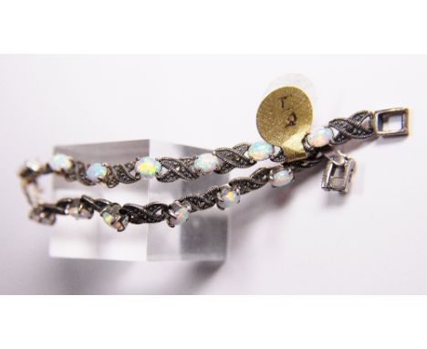 SILVER OPAL MARCASITE. Silver opal marcasite bracelet