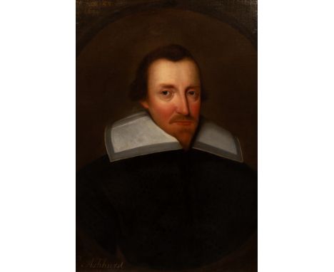 English School, 17th Century/Portrait of Henry Ashhurst/bust length, wearing a black doublet with white collar/inscribed lowe
