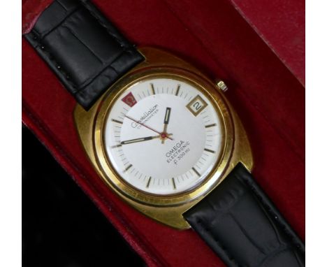 Omega Constellation Chronometer Electronic F300Hz, a gilt metal date quartz gentleman's wristwatch, c.1972, ref 198.002, cal 