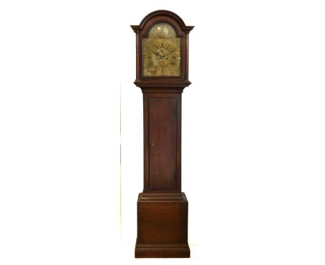 Francis Moore, Ferrybridge, a George III oak 8 day longcase clock, the 12" brass dial with subsidiary seconds dial and date a