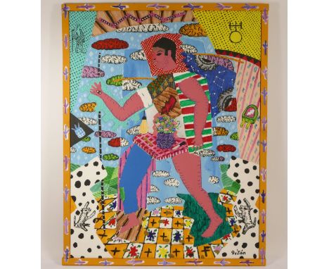 Antonio Ortiz, known as "El Gritón", (b. 1953 Mexico City), 'Portrait Of Vanessa's Fool', abstract acrylic on canvas, signed,