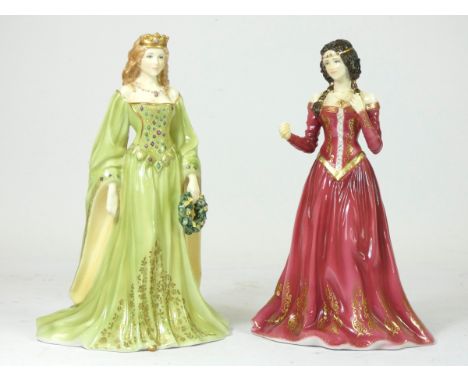 Royal Worcester bone china figurines, to include 'The Fair Maiden Of Astolat' ltd edition 847/7500, with certificate together