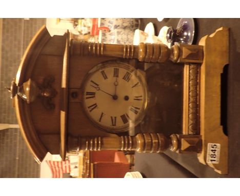 Walnut cased mantel clock 