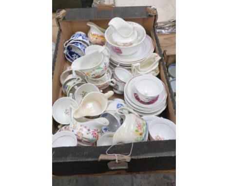 A Large collection of 19th century oriental tea cups and saucers, blue and white , pink lustre, etc.