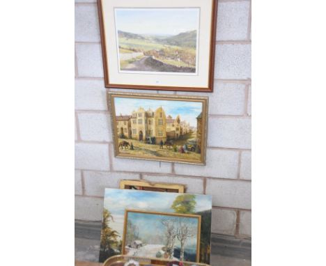 After K Melling limited edition print  and a collection of paintings by the artist L Moon.