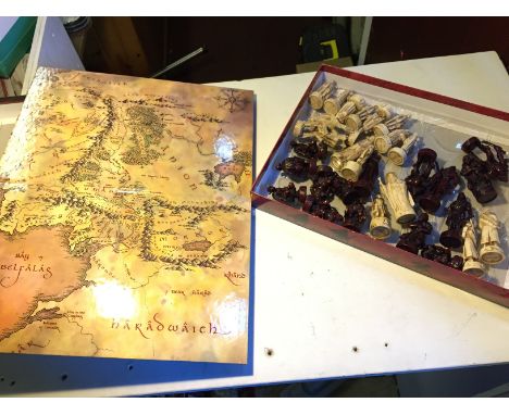 A Lord of the Rings chess set.