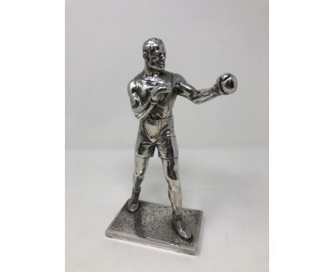 A rare George VI Army Boxing Championships solid silver statue/trophy of a boxer, London 1938, height 22cm CONDITION REPORT: 