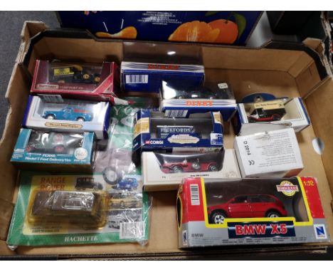 A box of die cast model vehicles, Dinky etc 