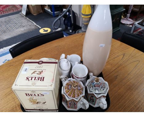A Bells Scotch 1997 decanter (sealed) together with further ceramics etc 