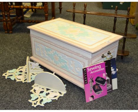 A small painted pine trunk; etc