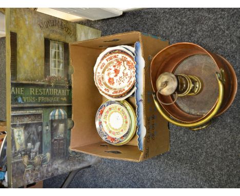 Ephemera - a Wood and Ackroyd Ltd. 806 Miners lamp; a Victorian copper  helmet shaped coal bucket; after Ruane Manning, Frenc
