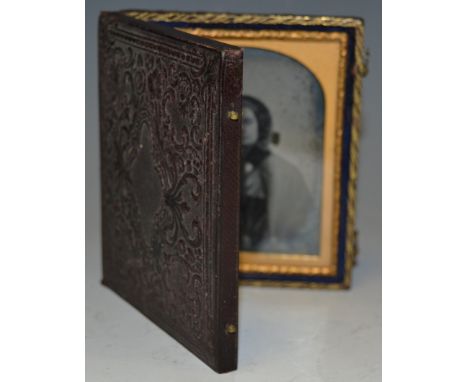 A Victorian Ambrotype of a lady dressed in a bonnet