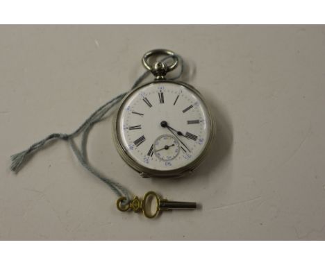 A white metal cased pocket watch 