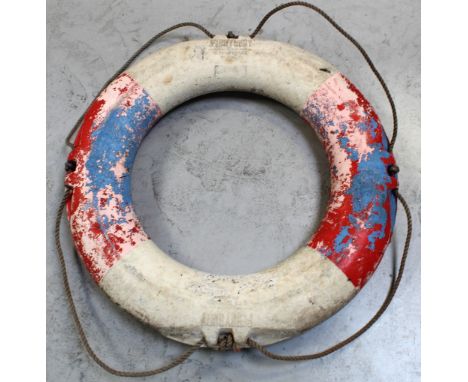 An early-to-mid 20th century Perry Buoy life buoy ring.